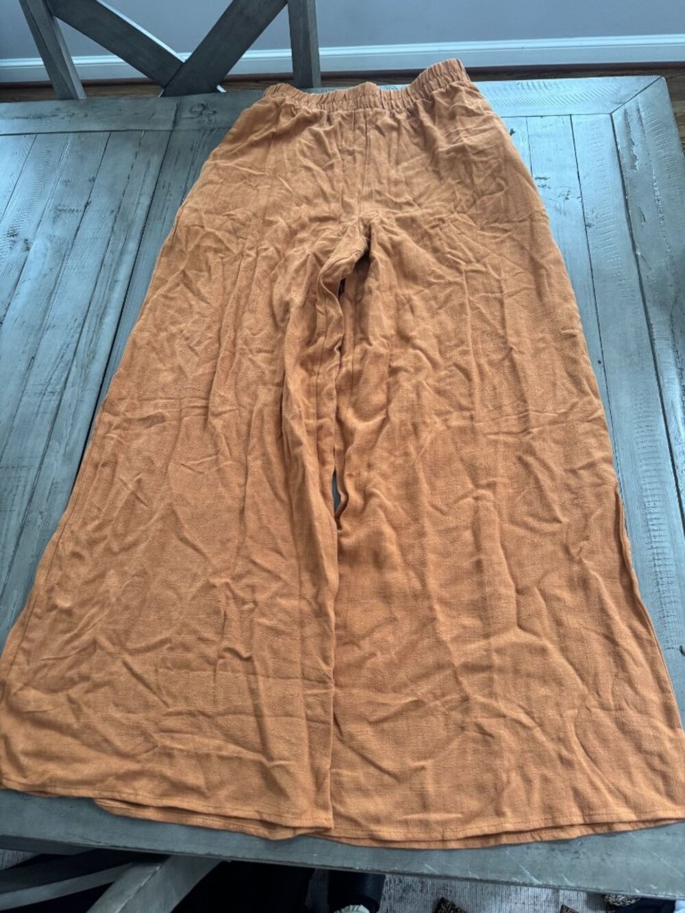 NWT RENEE C. RENEE C Wide Leg Linen Blend Pants Maple Size Medium